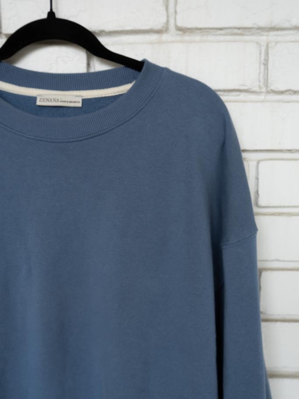 Zenana Dusty Blue Crewneck Sweater Size L